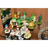 EIGHT GROLIER DISNEY PORCELAIN FIGURES, including Pluto, Dumbo, Pinocchio, Cinderella, Belle, etc,