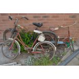 A VINTAGE LADIES BICYCLE, A GIRLS BICYCLE AND A CHILDS BIKE (3)