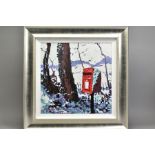 TIMMY MALLETT (BRITISH CONTEMPORARY), 'Snowy Post Box', a Limited Edition print on canvas of a