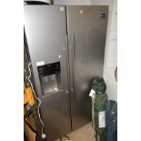 A SAMSUNG AMERICAN STYLE FRIDGE FREEZER with stainless steel doors, water and ice dispensers (sd)