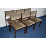 A SET OF SIX G PLAN 1970'S TEAK DINING CHAIRS, (6)