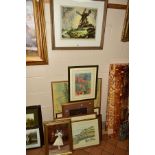 PAINTINGS AND DRY POINT ETCHING, to include 'Clay-Next-The-Sea, Norfolk' by James Priddey, signed