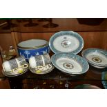 A GROUP OF CERAMICS, comprising three Wedgwood 'Florentine' oval vegetable dishes, W2714, a Wedgwood