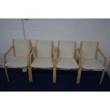 A SET OF FOUR SCOVBY BEECH ARMCHAIRS