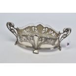 A WMF SILVER PLATED TWIN HANDLED BOWL, model No.352, the sinuous open scrolling handles formed of