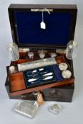 A VICTORIAN COROMANDEL DRESSING/JEWELLERY CASE, the hinged lid with rectangular cartouche bearing