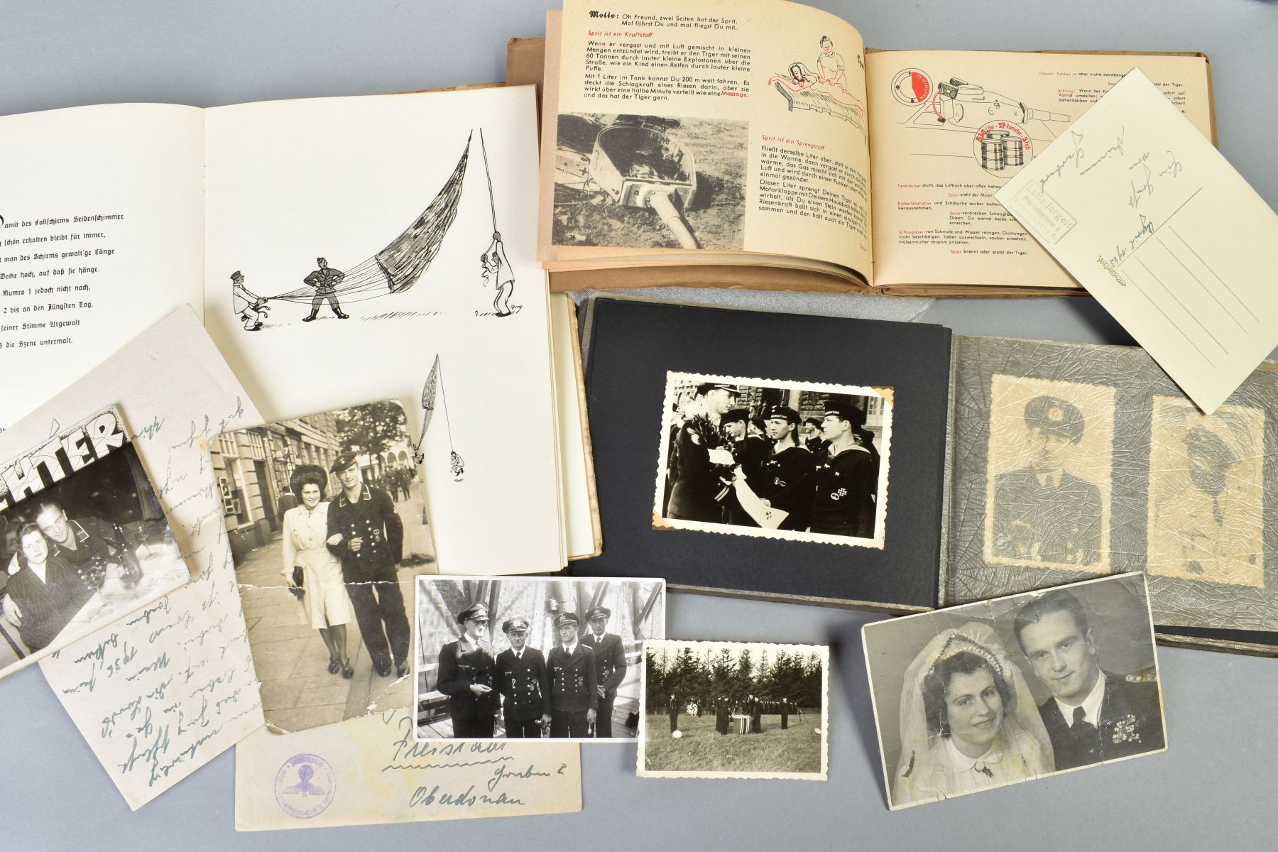 THREE ITEMS OF EPHEMERA OF A GERMAN WWII 3RD REICH INTEREST to include a small photo album - Image 2 of 3