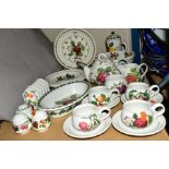 PORTMEIRION 'POMONA' DINNER/TEAWARES etc, comprising four of each dinner plates, bowls, cups and