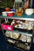 SIX BOXES AND LOOSE CERAMICS AND GLASS etc, to include Wedgwood Santa Clara dinnerwares, Midwinter