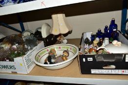 THREE BOXES AND LOOSE CERAMICS etc to include Minton C4982 sandwich plate and serving plate,