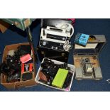 TWO BOXED CAMERAS AND EQUIPMENT AND TWO BOXED PROJECTORS including a Yashica TL electiox fitted with