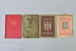 A SMALL COLLECTION OF GERMAN WWII ERA 3RD REICH IDENTITY DOCUMENTS to include (a) fold over '