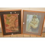 KEN SYMONDS (BRITISH 1927-2010) 'AUTUMN' AND 'SUMMER', two nude figure studies, signed and dated (