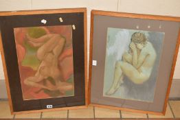 KEN SYMONDS (BRITISH 1927-2010) 'AUTUMN' AND 'SUMMER', two nude figure studies, signed and dated (