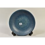 A MID 20TH CENTURY DANISH POTTERY BOWL, by Axel Sorensen for P.Ibsens Enke Pottery, blue glaze