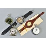 A COLLECTION OF MILITARY COMPASS/POCKET WRIST WATCHES to include Dennison Birmingham dated 1918