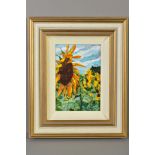 TIMMY MALLETT (BRITISH CONTEMPORARY) 'SUNFLOWER GARDEN', a post impressionist study of sunflowers,