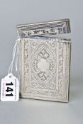 A VICTORIAN SILVER CARD CASE OF RECTANGULAR FORM, foliate engraved decoration, vacant cartouche,