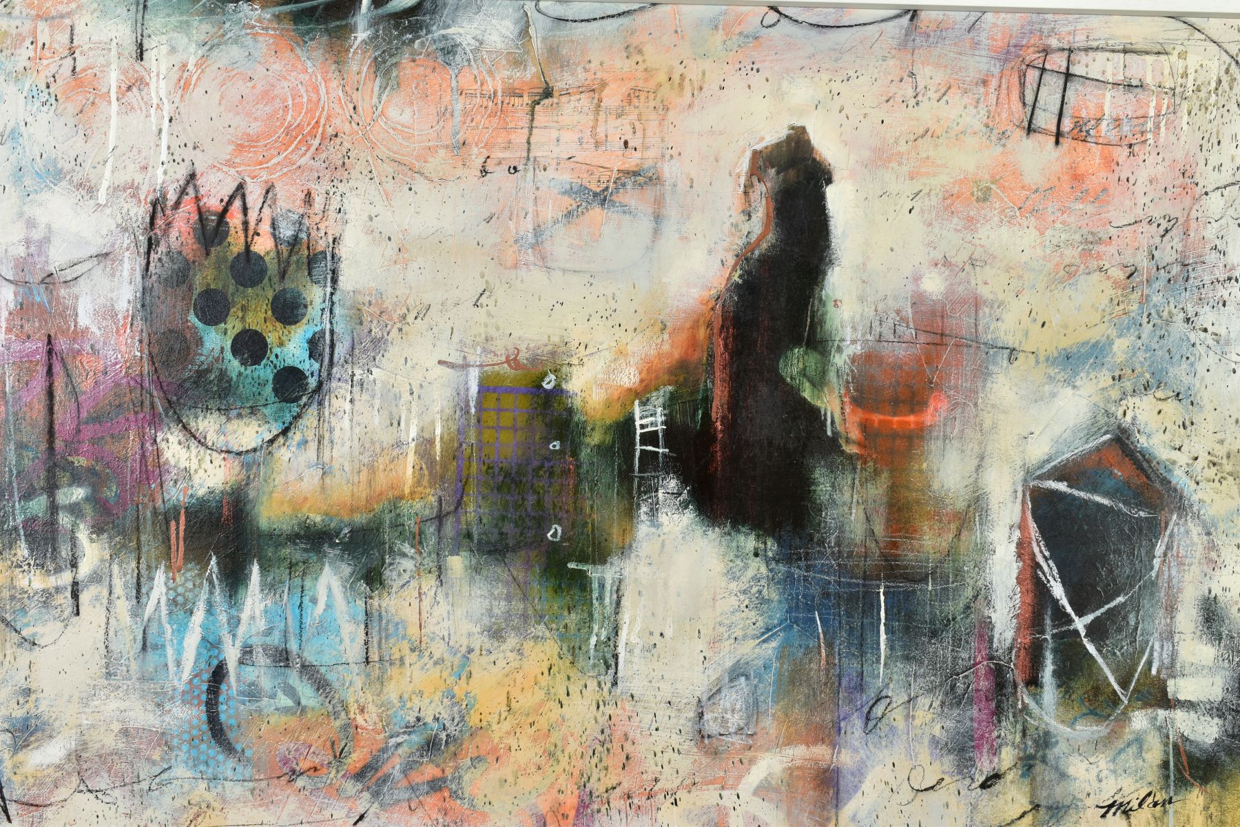 JOHN AND ELLI MILAN (AMERICAN CONTEMPORARY) 'URBAN CONCEPT II', an abstract study by the American - Image 2 of 4