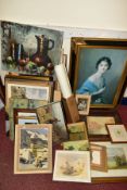 PICTURES AND PRINTS to include a framed print of Elizabeth Bowes-Lyon (H.M.The Queen Mother)