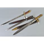 THREE MILITARY BLADED WEAPONS AS FOLLOWS, Royal Navy Midshipmans 'Dirk' no scabbard, 18.5'' blade