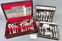 A PINDER BROTHERS CANTEEN OF EPNS CUTLERY IN KINGS PATTERN, for eight settings, lacks a table knife,