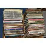 TWO TRAYS CONTAINING TWO HUNDRED AND THIRTY LP'S AND 12'' SINGLES by artists such as Captain