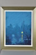 ROLF HARRIS (AUSTRALIAN 1930) 'DOWNRIVER', a limited edition print of a moonlit river 59/125, signed