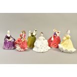 SIX ROYAL DOULTON LADY FIGURES, comprising 'Ninette' HN2379, 'My Love' HN2339, 'Top O'The Hill'