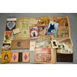 A QUANTITY OF PHOTOGRAPHS AND EPHEMERA, to include assorted Edwardian family photographs, six sets E