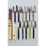 A COLLECTION OF VINTAGE FOUNTAIN PENS including a Mabie Todd Swan Self Filler 3160 in black and 3260
