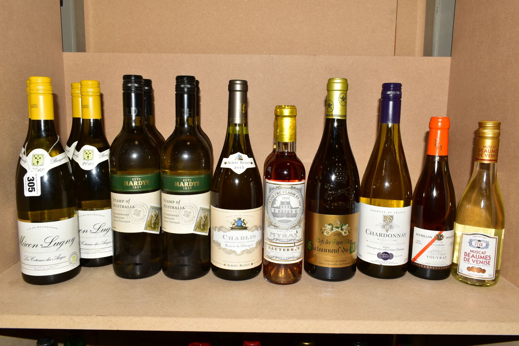 A COLLECTION OF WHITE WINE FROM FRANCE AND AUSTRALIA, comprising four bottles of Macon-Lugny Les