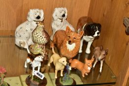A GROUP OF BESWICK AND ROYAL DOULTON ANIMALS, Foxhound, No 2262, Corgi No 1299B, Corgi No 1736,