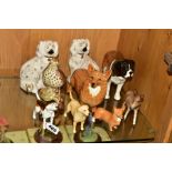 A GROUP OF BESWICK AND ROYAL DOULTON ANIMALS, Foxhound, No 2262, Corgi No 1299B, Corgi No 1736,