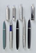 TWO PARKER '51', A '100', A '25' AND A '45' BALLPOINT PEN these include a grey and lusteroi 51, a