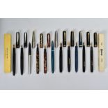 A SELECTION OF PENS, to include a Conway pen with marble effect casing, a Waterman's pen with marble