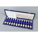 A CASED SET OF ELIZABETH II SILVER LIMITED EDITION 'THE TWELVE ZODIAC SPOONS' sculpted by David