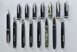 FOUR ESTERBROOK FOUNTAIN PENS, A MENTMORE DIPLOMA, A BOOTS WENTWORTH AND AN ESTERBROOK PROPELLING