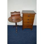 A TALL EDWARDIAN MAHOGANY FOUR DRAWER CHEST OF DRAWERS, width 63cm x depth 49cm x height 101cm,