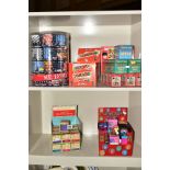 A COLLECTION OF TABLE TOP TRIVIA GAMES, QUATATIONS, PUZZLES, BEANO, DOMINOES, etc including metal