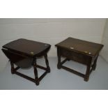 A LATE 20TH CENTURY OAK BIBLE BOX and an oak drop leaf occasional table (2)