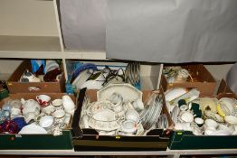 SIX BOXES OF CERAMICS, including Johnson Brothers 'Eternal Beau' dinner wares, Royal Doulton