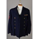 FOUR NAVAL DRESS JACKETS, with sleeve insignia and medal ribbons