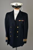 FIVE US NAVAL FORCES DRESS JACKETS, with sleeve insignia, medal ribbons etc, possibly WWII or later,