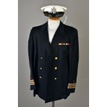 FIVE US NAVAL FORCES DRESS JACKETS, with sleeve insignia, medal ribbons etc, possibly WWII or later,