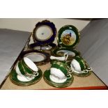 A COLLECTION OF COPELAND AND SPODE INCLUDING HAND PAINTED GAME PLATES, comprising a set of six Spode