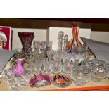 A SELECTION OF CUT GLASS ETC, to include Royal Albert branded wine glasses (x6), brandy glasses (