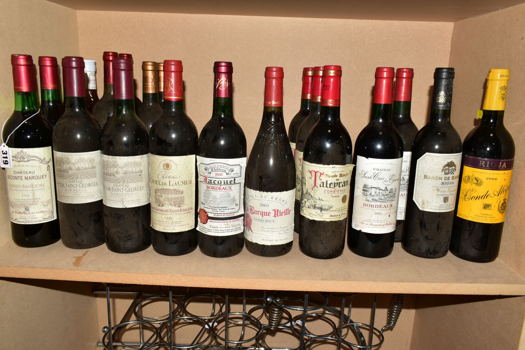 NINETEEN BOTTLES OF RED WINE AND A BOTTLE OF MUSCAT, comprising a bottle of Frontignan Premier Mucat