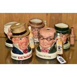 FIVE ROYAL DOULTON ADVERTISING LIQUEUR CONTAINERS AND JUGS, comprising 'Mr Pickwick and Sam