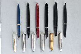 TWO PARKER '45' AND THREE '51' including one blue SSGT, one black SSCT 45s and two black and